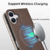 VISOUL Phone Case for iPhone 16 Plus Genuine Leather Phone Case Wallet Card Holder Magnetic Flip Case Cover Kickstand Co