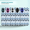 SuzaCase Back Case for iPhone 16 iPhone 16 Case with Stylish Chevron Blue Pattern Design Printed Cute Sleek Durable Hard