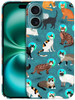 SuzaCase Back Case for iPhone 16 iPhone 16 Case with Stylish Space Cat Pattern Design Printed Cute Sleek Durable Hardshe