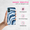 SuzaCase Back Case for iPhone 16 Plus iPhone 16 Plus Case with Stylish Blue Wave Pattern Design Printed Cute Sleek Durab