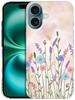 SuzaCase Back Case for iPhone 16 Plus iPhone 16 Plus Case with Stylish Floral Watercolored Design Printed Cute Sleek Dur
