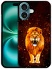 SuzaCase Back Case for iPhone 16 Plus iPhone 16 Plus Case with Stylish Roaring Lion Watercolored Design Printed Cute Sle