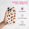 SuzaCase Back Case for iPhone 16 Pro iPhone 16 Pro Case with Stylish Brown Cow Skin Print Design Printed Cute Sleek Dura