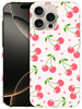 SuzaCase Back Case for iPhone 16 Pro iPhone 16 Pro Case with Stylish Cherry Pink Pattern Design Printed Cute Sleek Durab