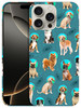 SuzaCase Back Case for iPhone 16 Pro iPhone 16 Pro Case with Stylish Space Dog Pattern Design Printed Cute Sleek Durable