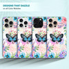 SuzaCase Back Case for iPhone 16 Pro iPhone 16 Pro Case with Stylish Teal Butterfly Floral Design Printed Cute Sleek Dur