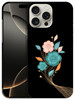 SuzaCase Back Case for iPhone 16 Pro iPhone 16 Pro Case with Stylish Teal Floral Oil Painted Design Printed Cute Sleek D