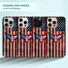 SuzaCase Back Case for iPhone 16 Pro iPhone 16 Pro Case with Stylish USA Flag Bald Eagle Design Printed Cute Sleek Durab