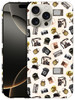 SuzaCase Back Case for iPhone 16 Pro iPhone 16 Pro Case with Stylish Vintage Retro Objects Design Printed Cute Sleek Dur