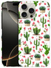 SuzaCase Back Case for iPhone 16 Pro Max iPhone 16 Pro Max Case with Stylish Cactus Floral Pattern Design Printed Cute S