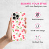 SuzaCase Back Case for iPhone 16 Pro Max iPhone 16 Pro Max Case with Stylish Cherry Pink Pattern Design Printed Cute Sle