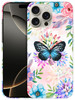 SuzaCase Back Case for iPhone 16 Pro Max iPhone 16 Pro Max Case with Stylish Teal Butterfly Floral Design Printed Cute S