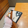 YTanazing for iPhone 16 Mirror Case Rectangle for Women Girls MakeupLuxury Glass Glossy Mirror Back Shockproof Hard Case