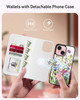 FUNMIKO for iPhone 16 Case WalletDetachable Flip Folio Leather CoverRFID Blocking 4 Card Slots HolderMagnetic KickstandP