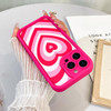 AIGOMARA Soft Silicone Case for iPhone 16 Pro Max Cute Love Heart Pattern Print Camera Protection Design Slim Flexible S