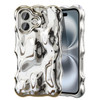 UEEBAI Ripple Case for iPhone 16 Plus Cute Silver Cover Wave Shape for iPhone Case Pretty Aesthetic 3D Phone Cover Water