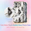 UEEBAI Ripple Case for iPhone 16 Cute Silver Cover Wave Shape for iPhone Case Pretty Aesthetic 3D Phone Cover Water Ripp