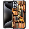 DAIZAG Compatible with iPhone 16 Plus CaseFlowers and Books Four Corners with Bumper Shockproof AntiScratch Protection C