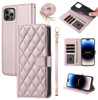 Furiet Argyle Wallet Case for iPhone 16 Pro Max 69 inch with Wrist Strap Shoulder Strap Card Slots Folio Purse Luxury PU