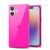 Svanove for iPhone 16 Clear Case Rectangle Edge Transparent Aesthetic Trendy Girly Neon Bright Silicone Rubber Phone Cas