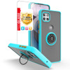 TJS Compatible with Motorola Moto One 5G Ace 2021 Case Moto G 5G 2021 Case with Tempered Glass Screen Protector Metal Ri