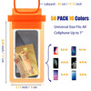 Flutesan 50 Pack Clear Waterproof Phone Pouch Universal Waterproof Phone Case Waterproof Pouch Dry Bag with Lanyard for