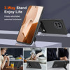 Compatible for OnePlus 13R 5G Phone Case with Glass Screen Protector 3 Stand Ways Metal KickstandStand Silicone TPU Slim