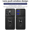 CCSmall for OnePlus 10T 5G Case with Slide Camera Cover Heavy Duty Protective with Ring Kickstand Card Holder Cell Phone