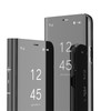 LEMAXELERS Case for Galaxy S24 FE Case Slim Mirror Design Clear View Flip Bookstyle Ultra Slim Protecter Shell with Kick