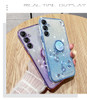 MRRSIWEI for Samsung Galaxy S24 FE Not S24 Case for Women Girls Luxury Plating Bling Glitter Sparkle Flowers Shockproof