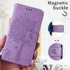 for Samsung Galaxy A16 5G Case Wallet for Women ManPU Leather Tree Cat Flowers Embossed Wrist Strap Card Slots Pocket Ki