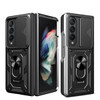 CCSmall Phone Case for Samsung Galaxy Z Fold 4 with Slide Camera Window Heavy Duty Protection Phone Cover Case with Ring