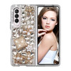 Omio for Galaxy Z Fold 4 5G Case Cute 3D Handmade Sparkle Stunning Stones Crystal Rhinestones Diamond Bling Glitter Hard