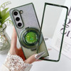 Changjia for Samsung Galaxy Z Fold 6 Glitter Kickstand CaseCute Luxury Bling Sparkly with Liquid Flowing Ring Stand Soft