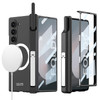 PUROOM for Samsung Galaxy Z Fold 6 Case with S Pen Holder Hinge Protection Kickstand Z Fold6 Compatible with Magsafe Wir