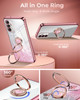 XYZ for Galaxy S25 Case with Stand for Samsung Galaxy S25 Case with Double Ring Women Girls Bling Luxury Glitter Clear P