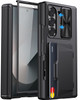 SIXBOX for Samsung Galaxy Z Fold 6 Case with Card Holder Slide Camera Cover Builtin Screen Protector Hinge Protection Sh