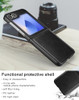 Foluu for Samsung Galaxy Z Flip 6 5G Case Galaxy Z Flip 6 Leather Case PU Leather Hard PC Shell Ultra Thin Slim Durable