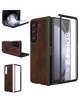 Foluu Case for Samsung Galaxy Z Fold 5 with Front Builtin Screen Protector PU Leather Hard PC Shell Ultra Thin Slim Dura
