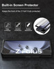 Foluu Case for Samsung Galaxy Z Fold 5 with Front Builtin Screen Protector PU Leather Hard PC Shell Ultra Thin Slim Dura