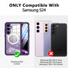 Hekodonk for Samsung Galaxy S24 Case GlitterCompatible with MagSafeBuiltin Tempered Glass Screen Protector Camera Lens P