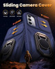 XYZ for Samsung Galaxy S24 FE Case with Stand Phone Case with Slide Camera Cover Foldable Double Ring Holder MilitaryGra