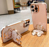 for Samsung Galaxy A16 5G Case for Women Girls Cute Hidden Rabbit Mirror Kickstand DesignGalaxy A16 Case Girly Plating G