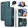 Furiet Argyle Wallet Case for Samsung Galaxy S24 FE 5G with Wrist Strap Shoulder Strap 9 Card Slots Zipper Purse Luxury