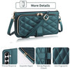 Furiet Argyle Wallet Case for Samsung Galaxy S24 FE 5G with Wrist Strap Shoulder Strap 9 Card Slots Zipper Purse Luxury