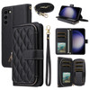 Dswteny Argyle Wallet Case for Samsung Galaxy Z Fold 6 5G 2024 with Wrist Strap Shoulder Strap Flip Credit Card Holder S