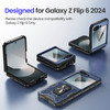 VEGO for Galaxy Z Flip 6 Case with Screen Protector Hinge Protection Magnetic Ring Kickstand Full Body Protective Phone