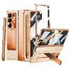 YQODSZ for Samsung Galaxy Z Fold 4 Case with Pastable S Pen Holder Stylus Glitter Bling Leather Phone Case with Kickstan