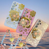 for Samsung Galaxy S24 Fe Case for Women Girls for MagsafeS24 FE Phone Case Cute Bling Diamond Sunflower Kickstand with