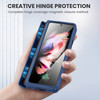 Ruky Case for Samsung Galaxy Z Fold 3 with Kickstand Hinge Protection Cases Full Body with Builtin Screen Protector PU L